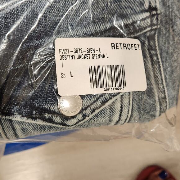 Retrofete Destiny blue denim jacket size large - Picture 10 of 10